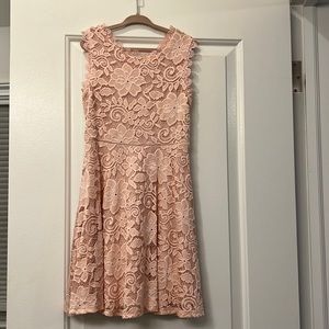 Girls lace blush dress
